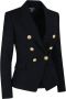 Balmain Jersey Blazer with Gold-tone Double-breasted Buttoned Fastening Zwart Dames - Thumbnail 3