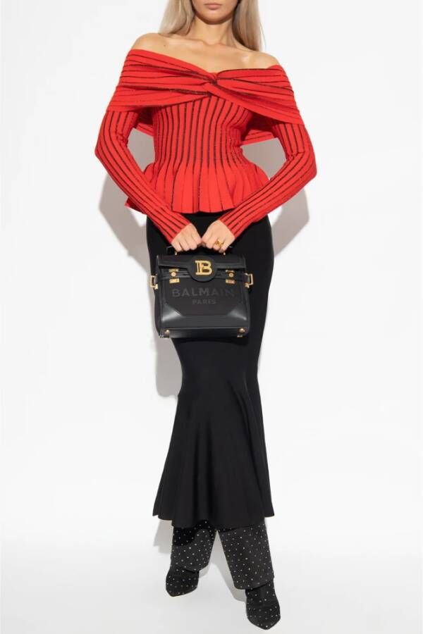 Balmain Off-shoulder top Rood - Foto 5