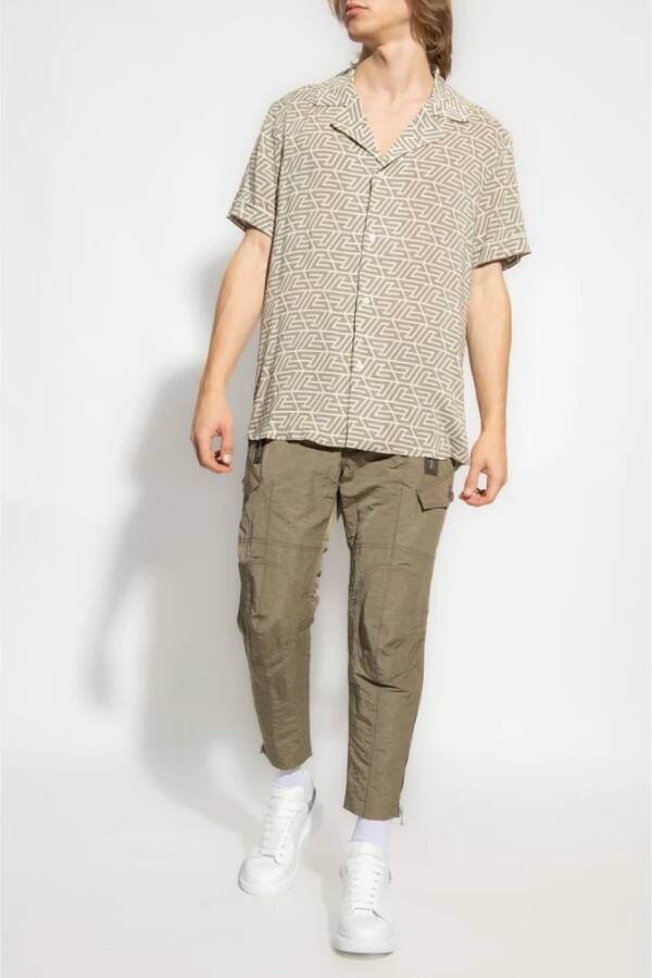 Balmain Slim Fit Khaki Cargo Broek Groen Heren