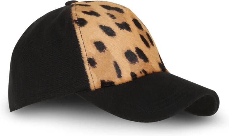Balmain Leopard print leather cap Bruin Dames
