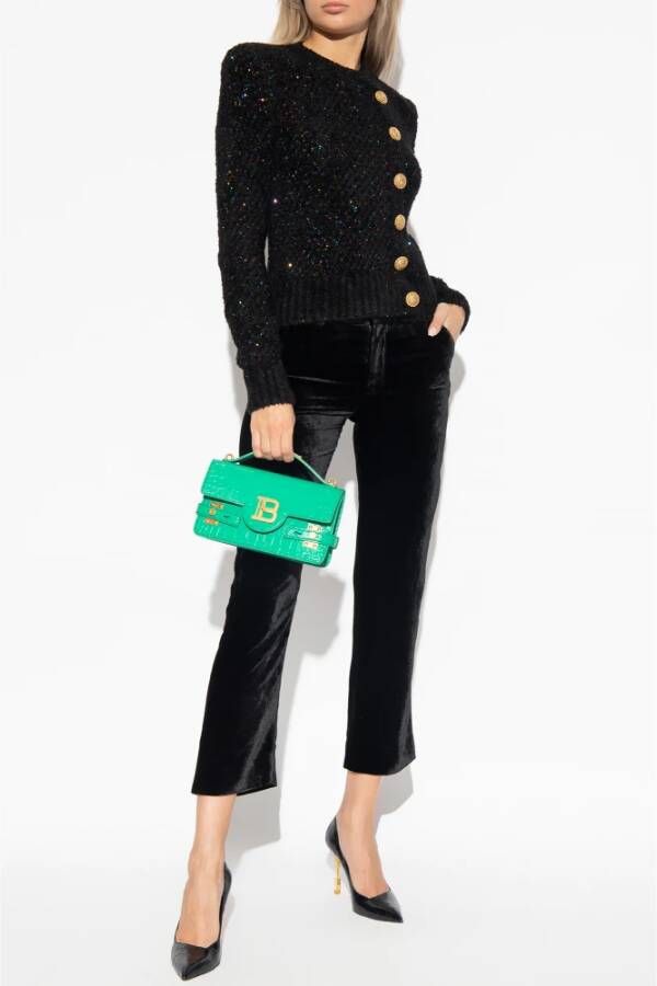 Balmain Cardigan met pailletten Zwart Dames