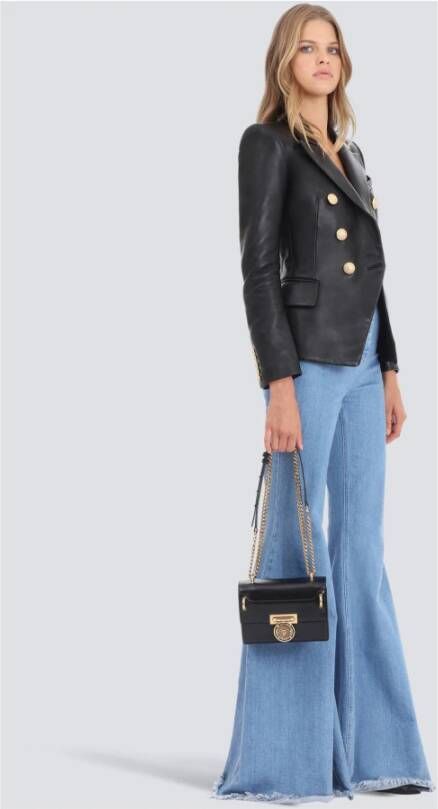 Balmain Leren blazer Zwart - Foto 5