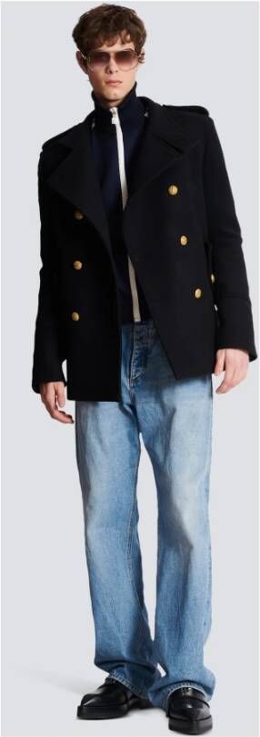 Balmain Sailorjas met dubbele rij knopen Zwart - Foto 5
