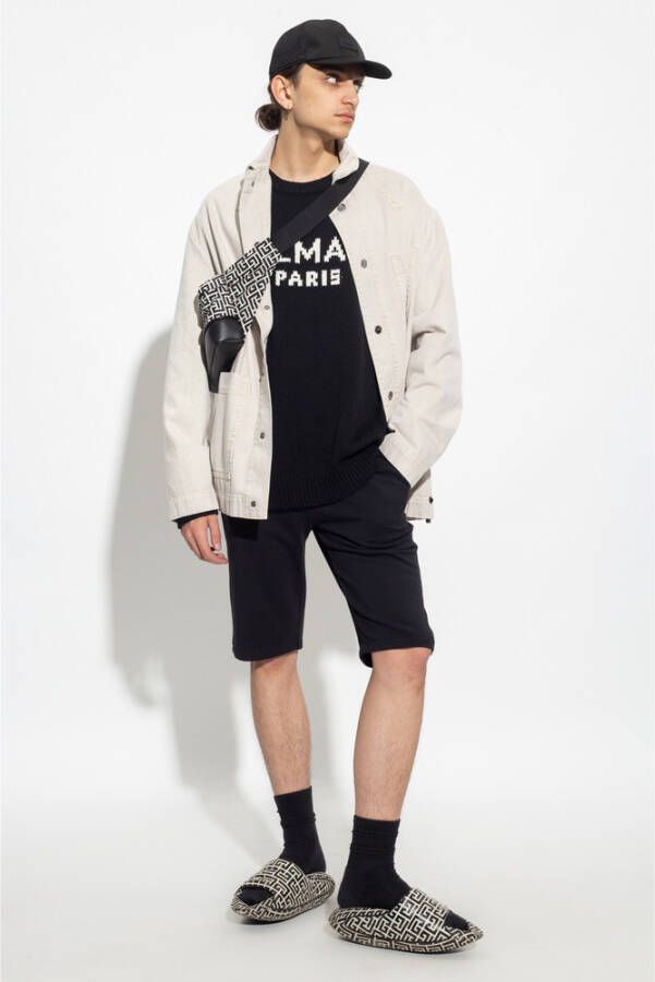 Balmain Katoenen shorts Zwart Heren