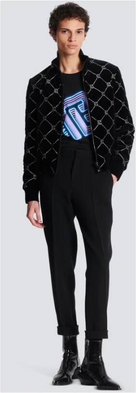 Balmain Crepe rechte broek Zwart Heren