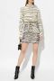 Balmain Zebra Print Mao Kraag Shirt Beige Dames - Thumbnail 4