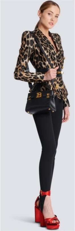 Balmain B-Buzz 22 Top Handle leather bag Zwart Dames