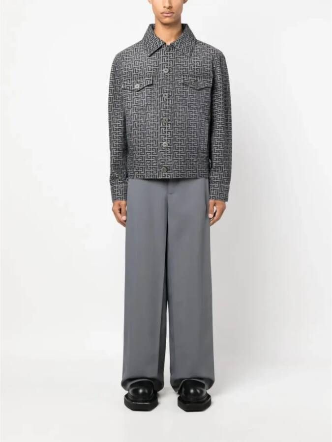 Balmain Tijdloze Grijze Denim Jas voor Heren Grijs Heren