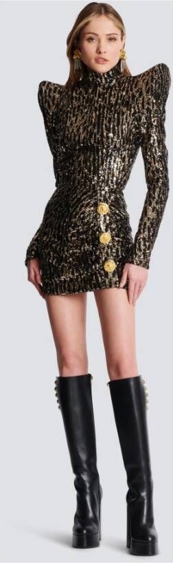 Balmain Mini-jurk met pailletten Zwart - Foto 2