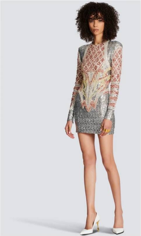 Balmain Robe courte brodée Meerkleurig Dames