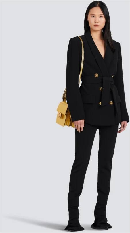 Balmain Dubbelrijige fuchsia eco-ontworpen blazer Zwart Dames