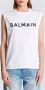 Balmain Eco-verantwoord katoenen T-shirt met logo print White Dames - Thumbnail 4