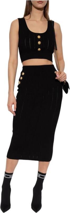 Balmain Mouwloze top Zwart - Foto 6
