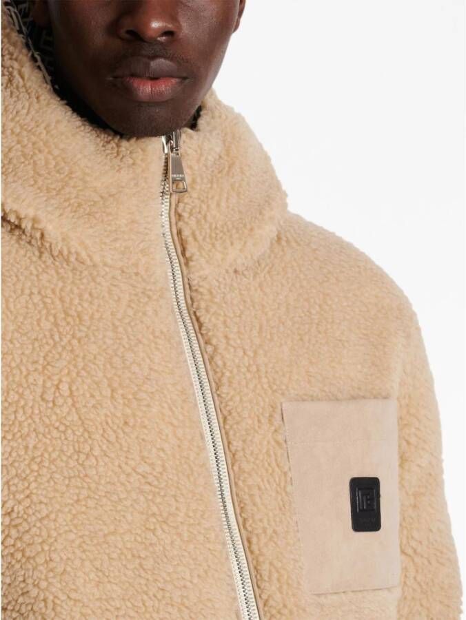 Balmain Faux Fur & Shearling Jackets Wit Heren