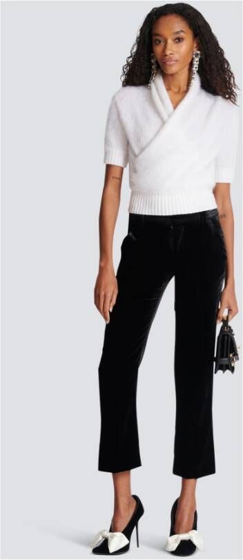 Balmain Fluwelen broek Zwart Dames