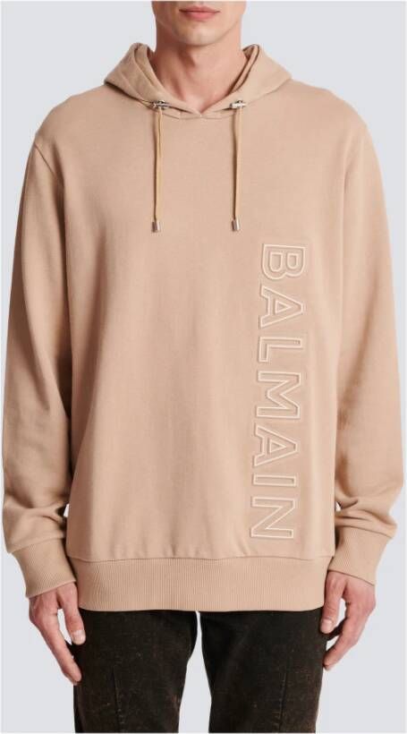 Balmain Hoodie met logo-reliëf Beige - Foto 2