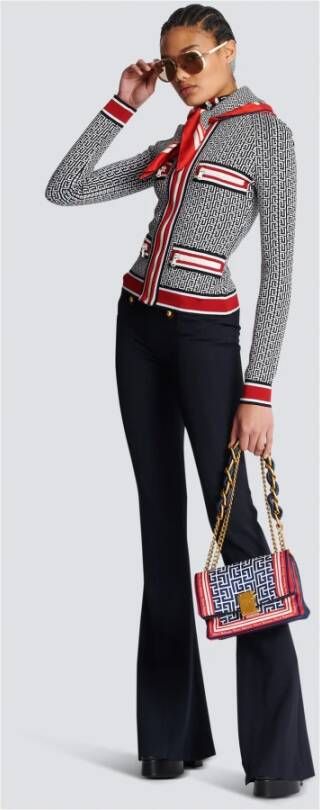 Balmain Gebreid jasje met monogram Meerkleurig Dames