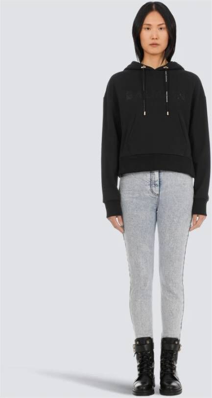 Balmain Hoodie met stras Zwart - Foto 5