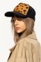 Balmain Leopard print leather cap Brown Dames - Thumbnail 2