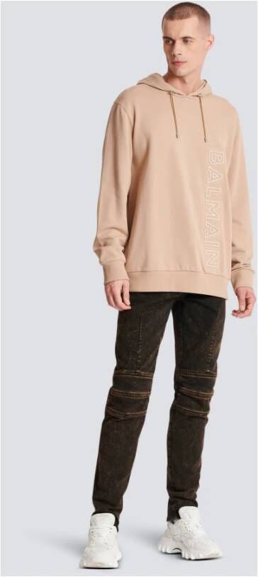 Balmain Hoodie met logo-reliëf Beige - Foto 3