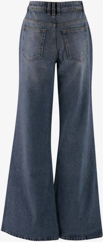 Balmain Hoge Taille Flared Jeans voor Vrouwen Blauw Dames