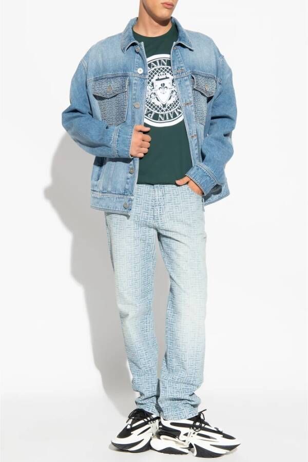 Balmain Jeans met monogram Blauw Heren