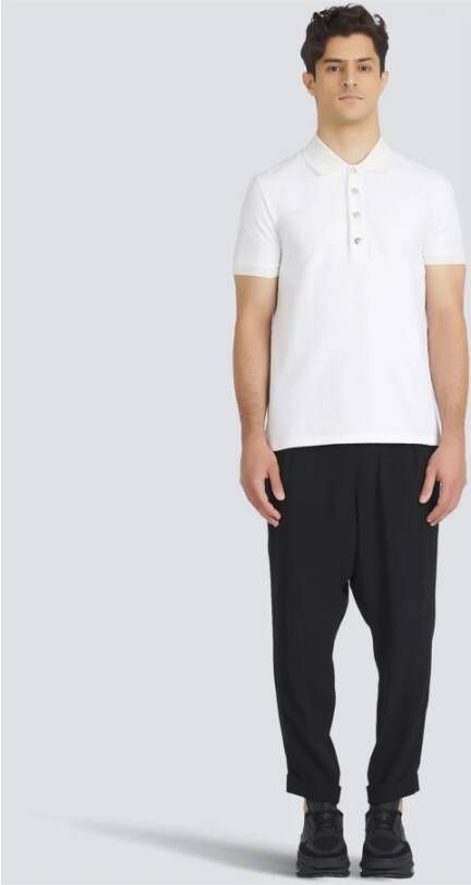 Balmain Katoenen piqué polo Wit Heren