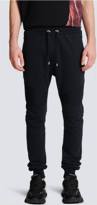 Balmain Katoenen sweatpants met Paris logo Zwart Heren