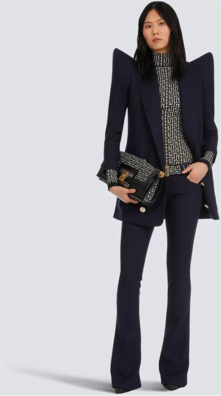 Balmain Gebreide trui met monogram Zwart Dames