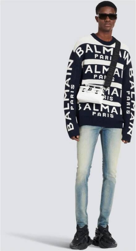 Balmain Trui met logoprint Blauw - Foto 4