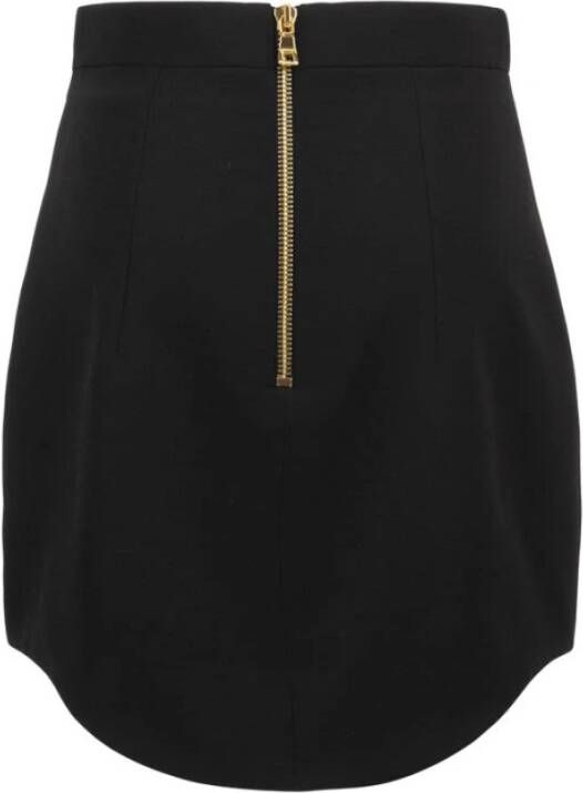 Balmain Hoge Taille Minirok Flatterende Pasvorm Zwart Dames