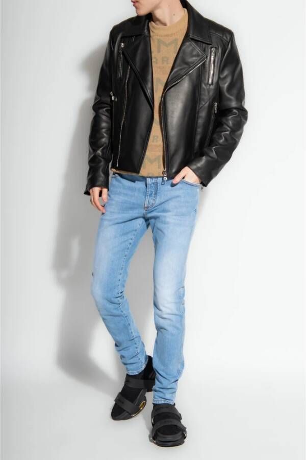 Balmain Leren jas Zwart Heren