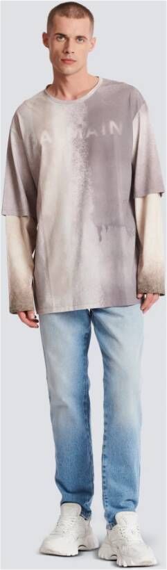 Balmain T-shirt met logoprint Grijs - Foto 4