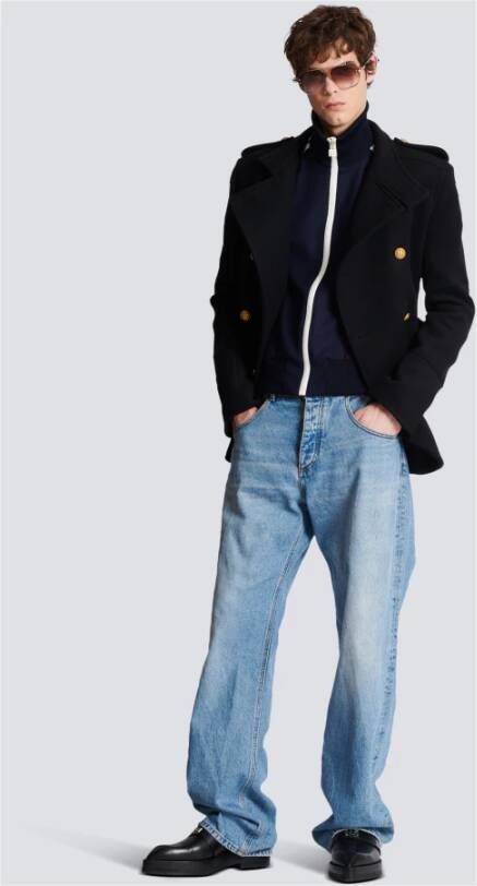 Balmain Jeans in contrast-effect denim Blauw Heren