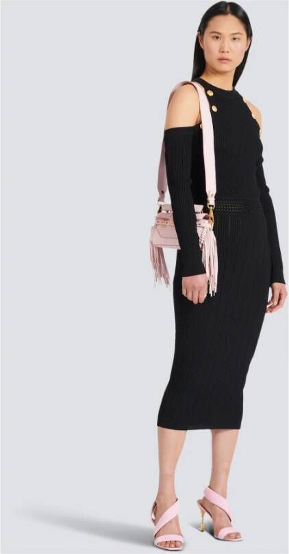 Balmain Midi jurk van gebreide stof Zwart Dames