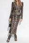 Balmain Jupe crayon en jacquard léopard Brown Dames - Thumbnail 2
