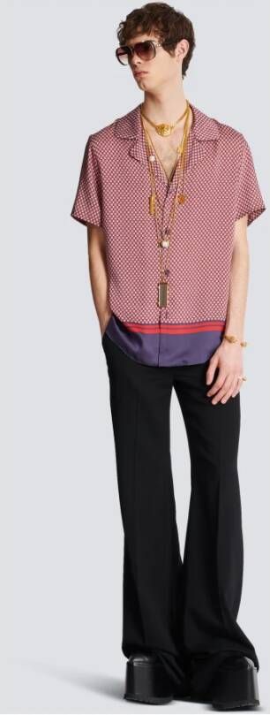 Balmain Mini monogram-bedrukt shirt Meerkleurig Heren