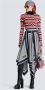 Balmain Monogram-printed scarf skirt Blauw Dames - Thumbnail 2