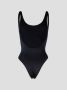 Balmain Logo Badpak Zwart Open Rug Black Dames - Thumbnail 2