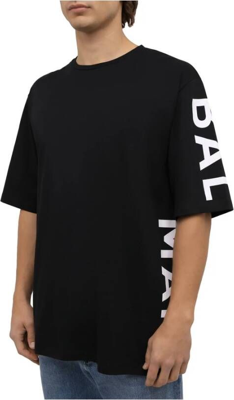 Balmain Oversized Logo T-Shirt Zwart Heren