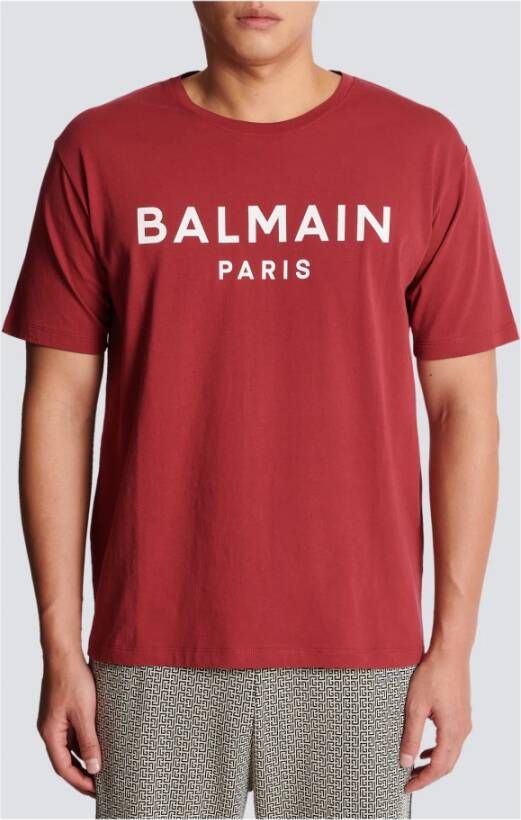 Balmain Paris T-shirt Rood Heren