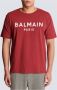 Balmain Rode biologisch katoenen T-shirt met logo print Rood Heren - Thumbnail 3
