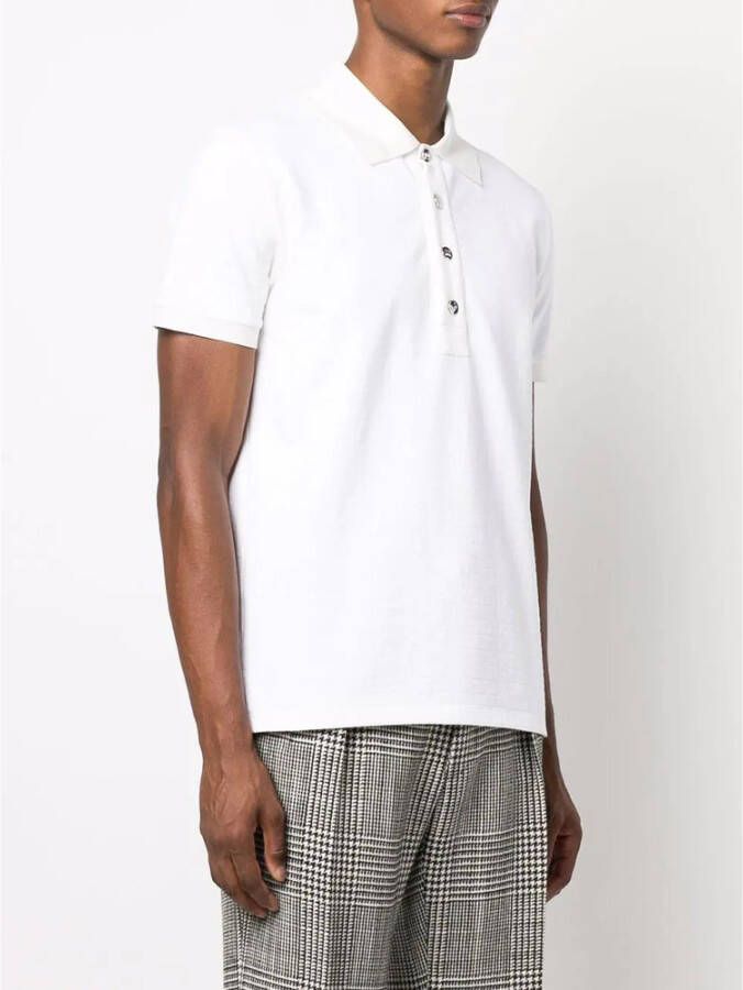 Balmain Stijlvol wit poloshirt met geplooide kraag Wit Heren
