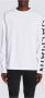 Balmain Polo Shirts T-shirt met lange mouwen van katoen met handtekening op de mouw. White Black Heren - Thumbnail 4