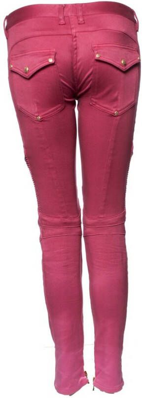 Balmain Pre-owned Biker jeans met kleurgradiënt Roze Dames