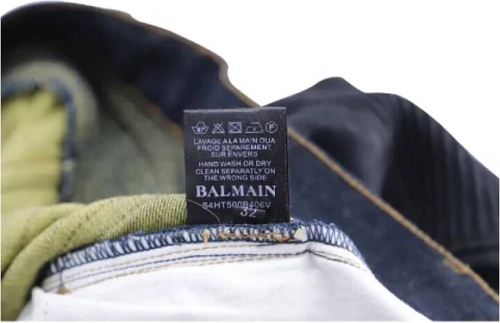 Balmain Pre-owned Cotton jeans Blauw Dames