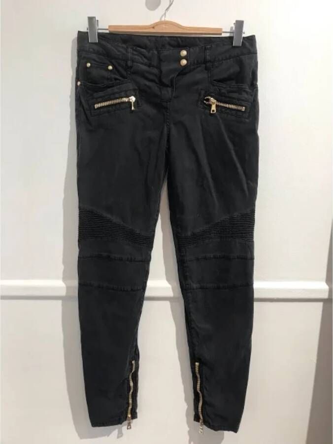 Balmain Pre-owned Cotton jeans Zwart Dames