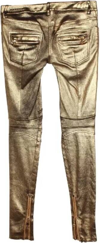 Balmain Pre-owned Leather bottoms Geel Dames