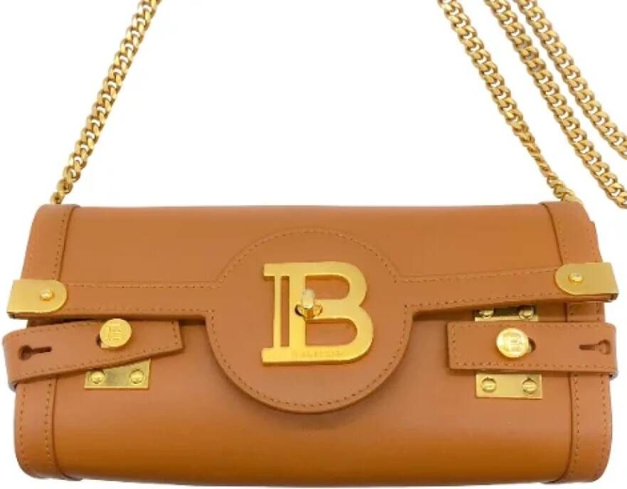 Balmain Pre-owned Leather handbags Bruin Dames
