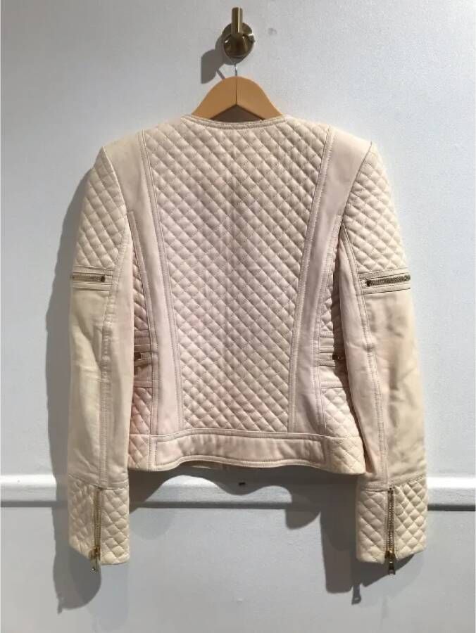 Balmain Pre-owned Leather outerwear Roze Dames